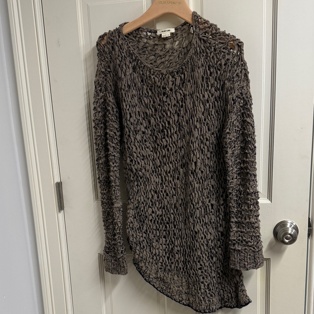 Helmut Lang Distressed Brown Sweater